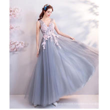 2019 Floor Length A-line Sexy Spaghetti Straps V-neck Christmas Evening Dinner Dress Teenage Pearls Evening Dress Wholesaler